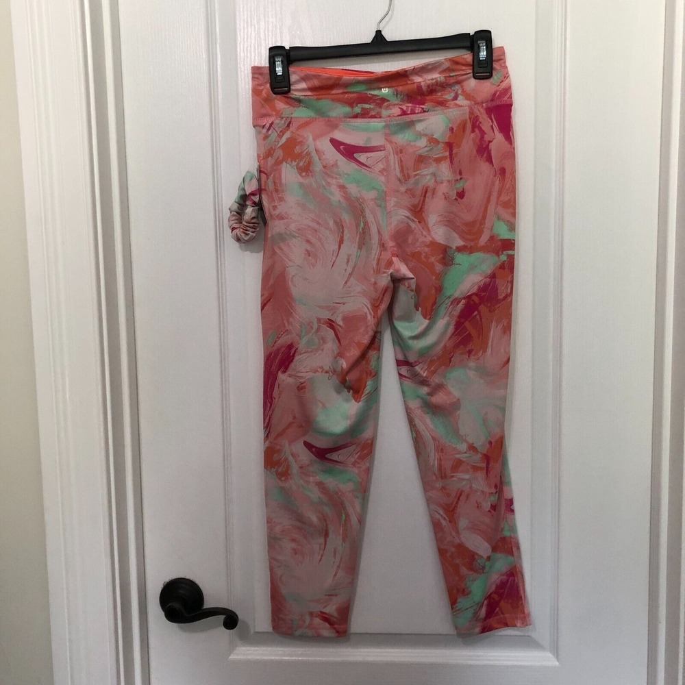 Ideology Girls XL Pink Shock Abstract Marble Print Leggings with Scrunchie Set - Picture 2 of 5